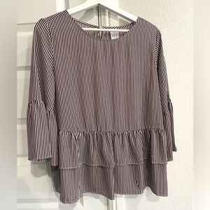 Time and Tru plum blouse with stripes